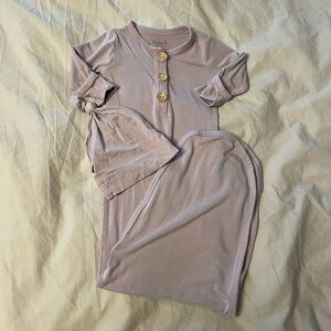 Kyte Baby Knotted Gown with Hat